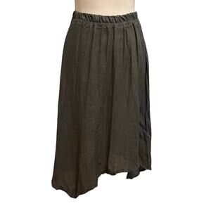 Saga Size S Linen Skirt Sharkbite Hem Asymmetrical Grey Gray Whimsygoth